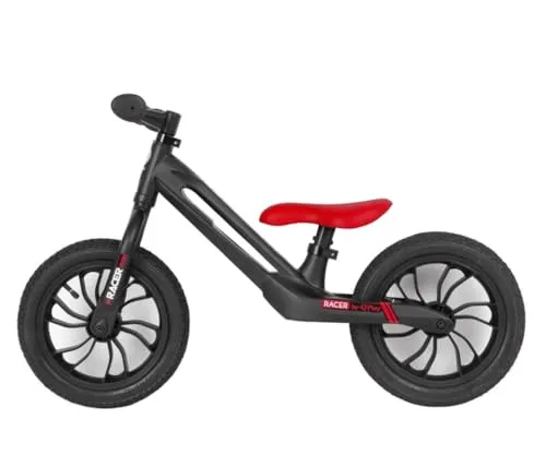 QPlay laufrad Racer junior Magnesium schwarz/rot