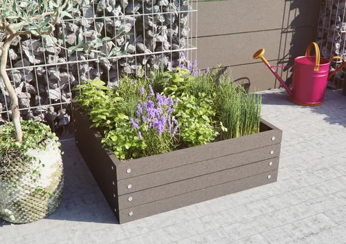 Kiehn-Holz Frühbeet 70x70 cm - Praktisches Frühbeet aus robustem BPC-Material, ideal für den Anbau von Pflanzen. Mit 11 l Fassungsvermögen und einfacher Selbstmontage für Gartenfreunde.