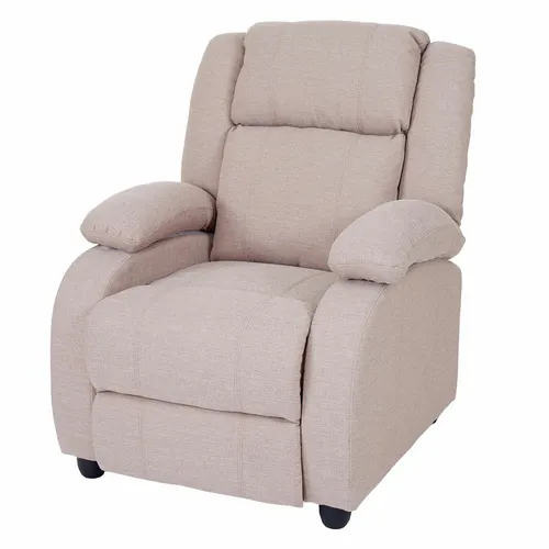 Fernsehsessel Glasgow, eleganter Relaxsessel in Creme-Grau