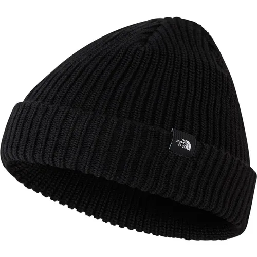 The North Face TNF Fisherman Beanie tnf black (JK3) OS - Mützen für den Laufsport, aus 100% recyceltem Polyester, bietet Wärme und Komfort bei kühlen Temperaturen und trägt zur Reduzierung von Abfall bei.