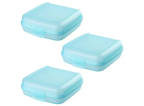 Engelland Lunchbox Brotdose mit Klickverschluss, Kunststoff (BPA-frei), (Vorteils-Set, 3-tlg., Ideal für Schule, Kindergarten und Arbeit), BPA frei, robuster Kunststoff, spülmaschinengeeignet