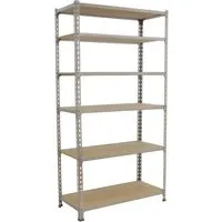 PROREGAL Schwerlastregal Giant Muli | 200kg Fachlast - Werkstatteinrichtung mit 6 verstellbaren Holzböden, schnelle Montage in 10-15 Minuten, ideal für Werkstatt, Lager und Keller.