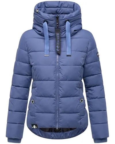 Navahoo Damen Winterjacke Amayaa in Blue Violet, Gr. XS - Stylische, warme Steppjacke mit hohem Kragen und verstellbarer Kapuze. Wasserabweisendes Material und figurumschmeichelnder Schnitt sorgen für optimalen Tragekomfort an kalten Tagen.