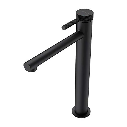 doporro Design Armatur Schwarz matt - Einhebelmischer für Waschbecken - Moderne Bad- & Duscharmatur in Schwarz matt, praktisch mit langlebiger Markenkartusche und einfacher Montage dank DIN-Anschlüssen.