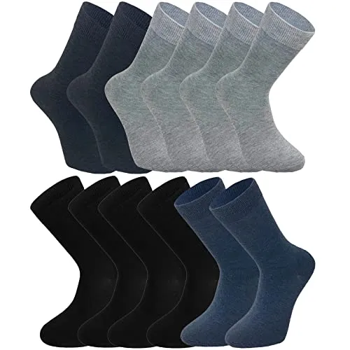 Socken Herren und Damen 12-Paar Pack, Komfort Business Socken, Atmungsaktive Baumwollsocken , Freizeitsocken Schwarz,Grau,Blau 39-42 | 43-46, Farbe:12 Paar | Schwarz/Grau/Anthrazit/Blau, Größe:43-46