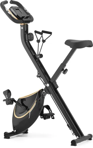 Gymtek® Klappbar Magnetischer Heimtrainer Fahrrad für Zuhause - bis 120kg - 8 Widerstandsstufen, 4kg Schwungmasse - LCD Display - für Home Gym Fitness