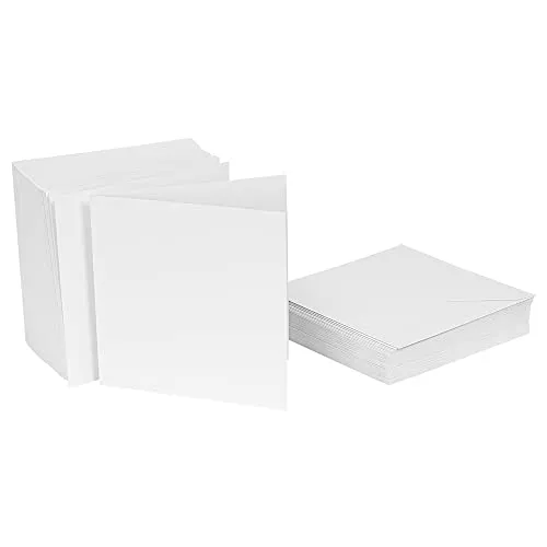 Ideen mit Herz Klappkarten-Set blanko | Faltkarten mit Umschlag | 50 Karten & 50 Umschläge | Karten zum Selbstgestalten (Kartengröße 14,5 x 14,5 cm | quadratisch)