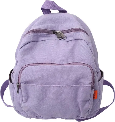 Damen Rucksack Klein Canvas Cityrucksack Lila
