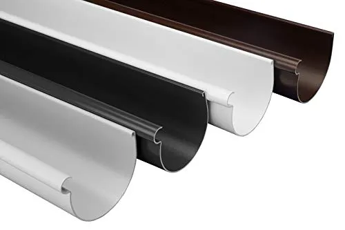 RAINWAY S Dachrinnen Sparpaket (10 Meter, braun) - 90mm halbrund, PVC-U Kunststoff, für Dachflächen > 100m² empfohlen, Regenrinnen PVC Plastik