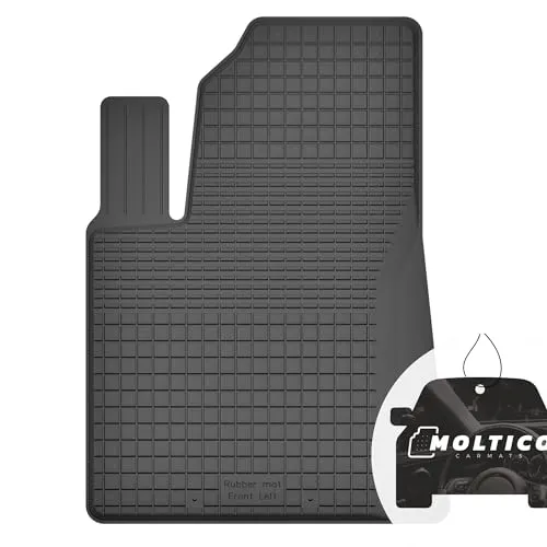 moto-MOLTICO Fahrer Gummimatten Auto, 1-teiliges Set, Allwetter Gummi Fußmatten mit Rand, Antirutsch & Wasserfest Autoteppiche - passend für FIAT 500 ab 2007