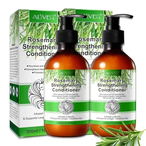 ALIVER Haarspülung Rosmarin Conditioner, Bio Vegan - Bio Vegan Spülung für alle Haartypen, angereichert mit Rosmarinöl zur Stärkung und Pflege der Haare, sorgt für geschmeidigen Glanz und beugt Spliss vor.