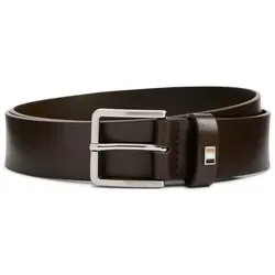 BOSS Herren Gürtel Ther-Flag-E aus Echtleder - Herren-Gürtel aus hochwertigem Rindsleder, 3,5 cm breit, mit Logogravur-Dornschließe. Unterstützt nachhaltige Lederherstellung durch die Leather Working Group (LWG).