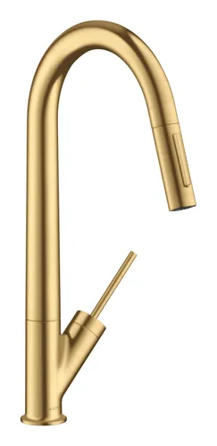 Axor Starck Einhebel-Küchenmischer 270 mit Ausziehbrause in gold von AXOR