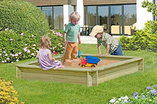 Sandkasten aus Kiefernholz KDI 150x150x25cm Sandkiste Holz Kinder Sand