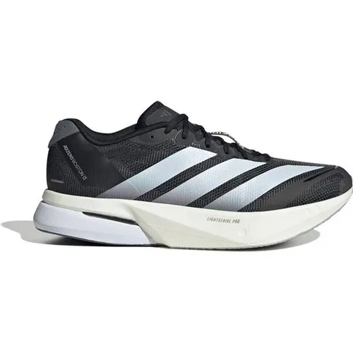 adidas Adizero Boston 13 Wettkampfschuh Herren - Schwarz, Weiß, Größe 48 - Laufschuhe mit Lightstrike Pro Dämpfung und ENERGYRODS-Technologie für maximale Effizienz und Vortrieb – ideal für ambitionierte Läufer auf Wettkampfstrecken.