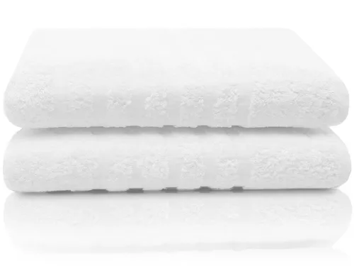 ZOLLNER Badetücher 2-St, Walkfrottier mit Aufhänger in weiß von Zollner