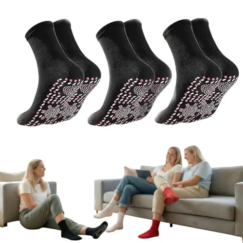 GUUTHQOR 3 Paare SelbstwäRmende Socken,Vitalkompass Neurosocken,Neuropathie Socken,FußSohlen WäRmer,Neurosocks Original Damen,FüR FußKomfort Und Entlastung