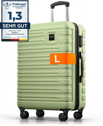Travely Handgepäck-Trolley - Polycarbonat Koffer mit TSA-Schloss - Koffer mit 4 leichten 360° Rollen, ideal für stressfreies Reisen. Robustes Polycarbonat und TSA-Zahlenschloss sorgen für Sicherheit und Langlebigkeit.