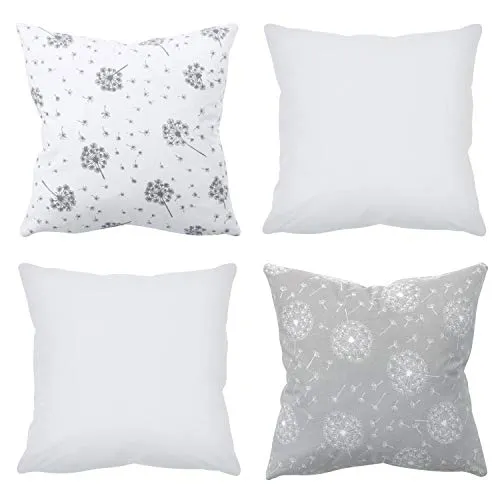 Amilian 4er Set Dekokissen 45x45 Dekokissen mit Füllung und Bezug Kissen mit Bezug Dekoratives Kissen Balkon Dekoration Couch Kissen Sofa Kissen Wohnzimmer Kissen Deko 18x18 inch