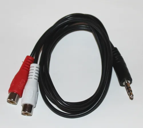 1m Audio-Kabel 2x Cinch-Buchse auf 1x Klinken-Stecker 3,5 mm Stereo 2,79€/m