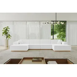 Altdecor Wohnlandschaft U-Form, Weiß, 4-Sitzer in weiß von ALTDECOR