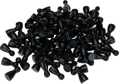Halmakegel Holz schwarz, Spielfiguren, Spielkegel 100