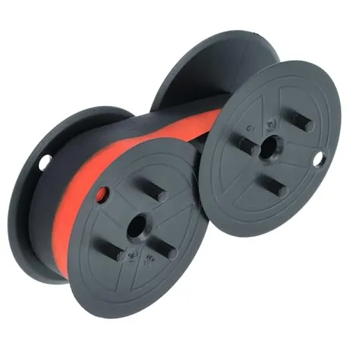 vhbw Farbrolle, Farbwalze Schwarz Rot kompatibel mit Casio DR 320, 420, 520, 620RE, 620TEC Taschenrechner, Registrierkasse