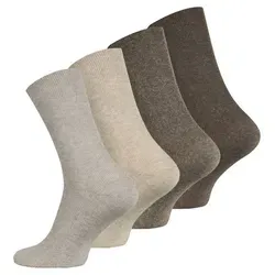 Cotton Prime® Socken ohne Gummibund (8-Paar) weiche Baumwollqualität braun 39-42