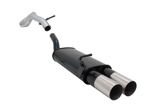 Novus Sportauspuff für Audi A3, Seat Leon, VW Golf 4 und VW New Beetle - Schalldämpfer mit 2x90mm Auspuffendrohren, verbessert den Sound und die Leistung Ihres Fahrzeugs für ein sportliches Fahrerlebnis.