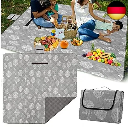 Mocoli Picknickdecke Wasserdicht 200x200 Outdoor Stranddecke XXL Sandfrei