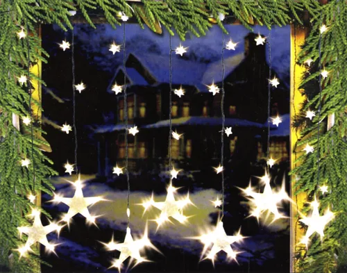 LED Lichtervorhang mit Sternen