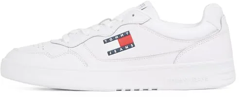 Tommy Hilfiger Herren Sneakers in Weiß, Größe 41 - Hochwertige Herrensneakers von Tommy Hilfiger in Weiß - rutschhemmende Laufsohle und verstärkte Kappen für optimalen Komfort und Halt.