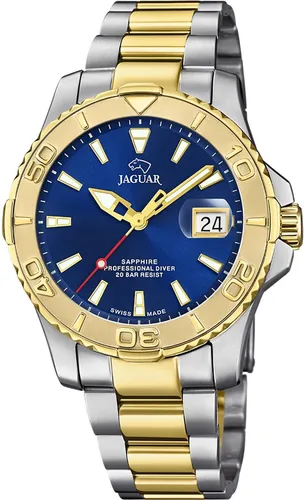 Jaguar Quarzuhr Claire de Lune J970/2 - Elegante Herrenuhr mit Saphirglas, Swiss Made und hochwertigem Edelstahlarmband. Wasserdicht bis 20 bar und mit Leuchtindizes - ideal für jeden Anlass.