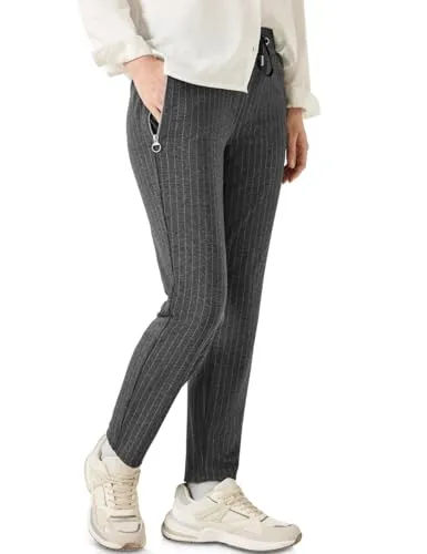 CECIL Damen B378073 EOS_Style Tracey Pinstripe Jeans, Dark Grey Melange, XL / 28L EU - Stylische Damenjeans mit feinem Streifenmuster, perfekt für einen modernen Look im Alltag und bequem für jede Gelegenheit.