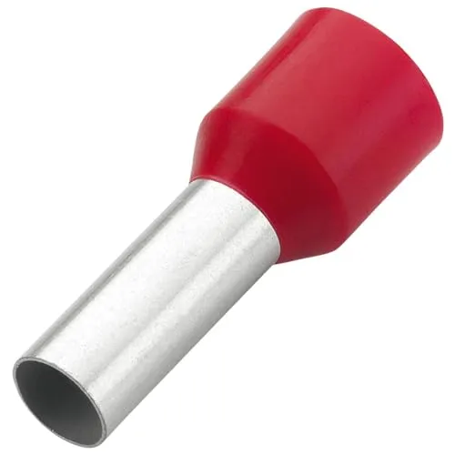 WETEC Aderendhülsen isoliert, Querschnitt 10,0 mm², Länge 22 mm, rot (Aderendhülse) (Pack à 100 Stück)