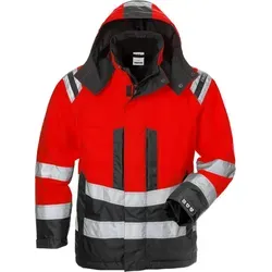 Fristads High Vis Airtech® Winterjacke Damen Kl. 3 - warnschutz-rot/schwarz - M - Robuste High Vis Winterjacke für Damen aus atmungsaktivem, wind- und wasserdichtem Material. Ideal für den professionellen Einsatz, mit zahlreichen praktischen Taschen und verstellbaren Details für optimalen Tragekomfort.