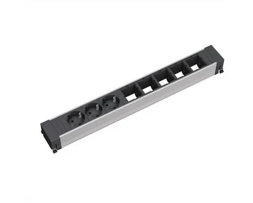 Bachmann CONFERENCE Steckdosenleiste mit GST18i3 - Steckdosen & Zubehör - Praktische Steckdosenleiste mit 3 Ausgängen, ideal für Konferenzräume und Büros, in elegantem Schwarz.