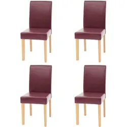 4er-Set Esszimmerstuhl Littau - MVG-zertifiziert, Kunstleder in Rot - Stühle, modern und komfortabel mit hochwertigem Kunstlederbezug, ideal für stilvolle Dinnerabende. Hohe Rückenlehne und stabile Massivholzbeine bieten besten Sitzkomfort und Standfestigkeit.