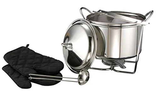 Haushalt International HI Feuerzangenbowle Set 7-teilig - Feuerzangenbowle-Set in elegantem Silber/Schwarz, aus hochwertigem Edelstahl für festliche Anlässe und ein unvergessliches Erlebnis.