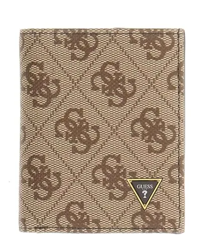 GUESS Leder Geldbörse Milano Bifold Wallet Beige/Brown