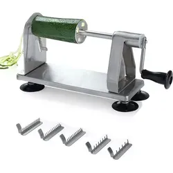 Homarden 5-Klingen-Edelstahl-Gemüseschneider – Vielseitiger Küchenhelfer - Gemüsehobel & - schneider in Industriequalität mit 5 Klingen für kreative, gesunde Ernährung. Perfekt für Zoodles, Salate und mehr – einfach zu bedienen und zu reinigen!