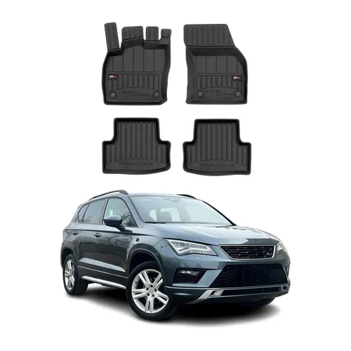 OMAC Gummi Fußmatten für Seat Ateca 2016-2025 – Premium TPE Automatten Schwarz - Premium 3D-Fußmatten für Seat Ateca, wasserfest und leicht zu reinigen. Mit Antirutsch-Technologie für optimalen Halt und einfache Installation. Schützen Sie Ihr Fahrzeuginnere stilvoll!