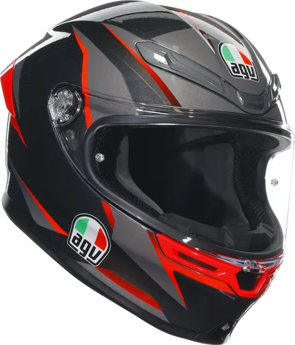 AGV K6 S Slashcut Integralhelm Schwarz / Grau / Rot XXL