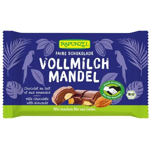 Rapunzel Vollmilch Schokolade mit ganzen Mandeln HIH von Rapunzel