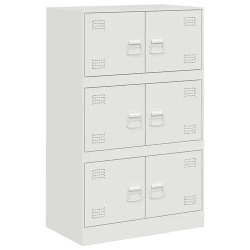 furnicato Sideboard 67x39x107 cm in Weiß aus kaltgewalztem Stahl