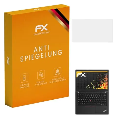 atFoliX Panzerfolie kompatibel mit Lenovo ThinkPad T480s Schutzfolie, entspiegelnde und stoßdämpfende FX Folie (2X)