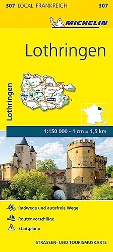 Michelin Lothringen: Straßen- und Tourismuskarte 1:150.000 (MICHELIN Localkarten)