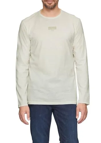 s.Oliver Logo-Shirt mit Rollkante und Flammgarnstruktur