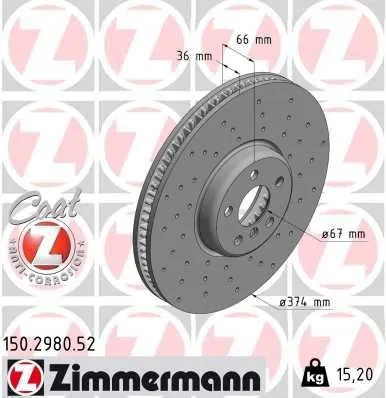 Zimmermann Bremsscheibe SPORT Z 150.2980.52 - Bremsscheiben für sportliche Fahrweise, optimierte Bremsleistung und hervorragende Wärmeableitung für maximale Sicherheit auf der Straße.