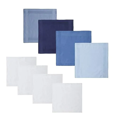 TAFACE 4 Herrentaschentücher mit 4 weißen Taschentüchern, saugfähige Baumwolltaschentücher, Anzug-Einstecktuch, Gesichtshandtuch, geeignet für Hochzeitsbankett, Picknick, Party